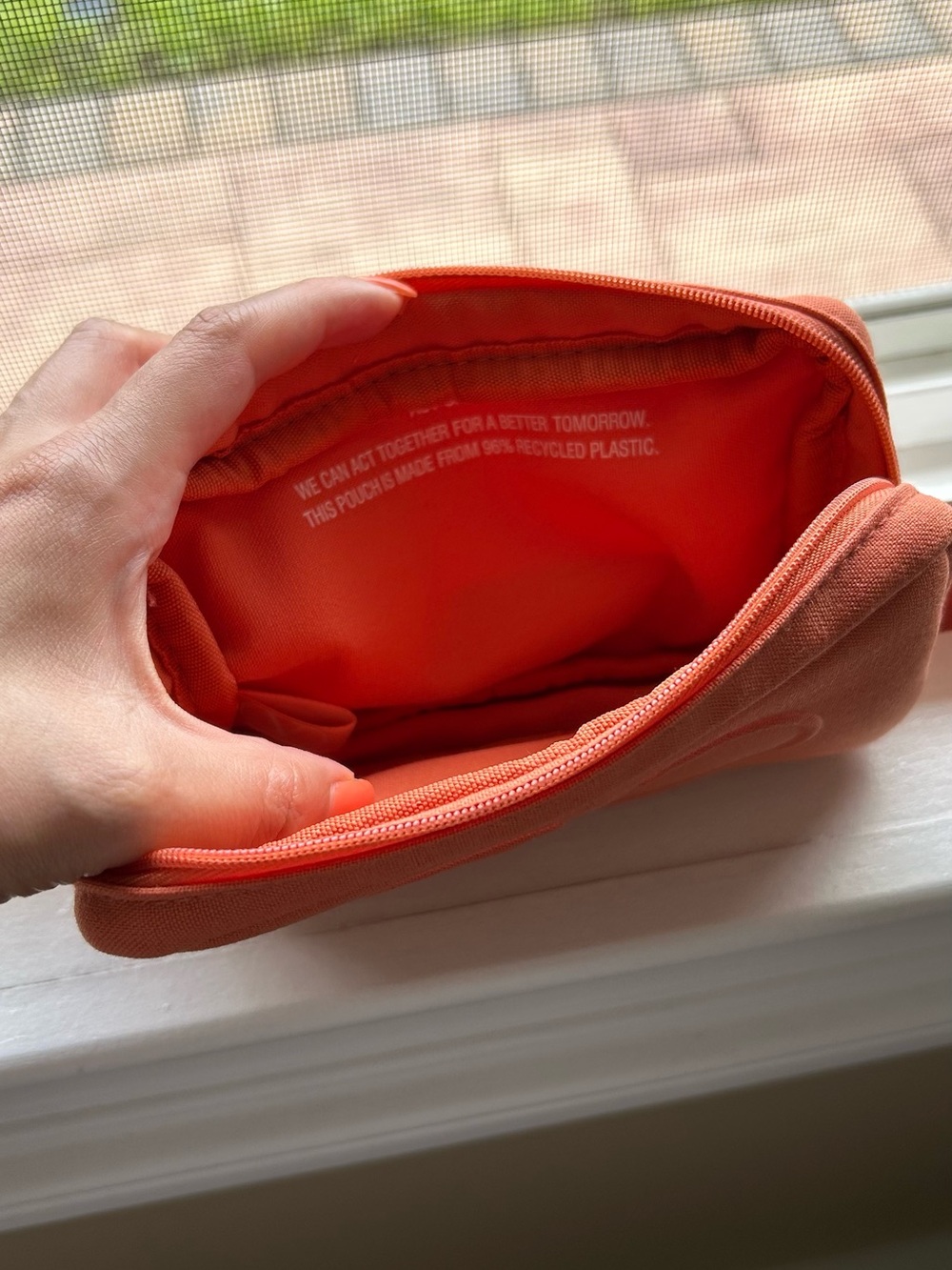 Valentino Orange Embossed V Wristlet Pouch - Picture 3 of 4
